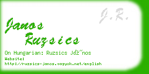 janos ruzsics business card